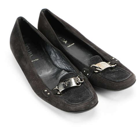 prada suede loafers women's